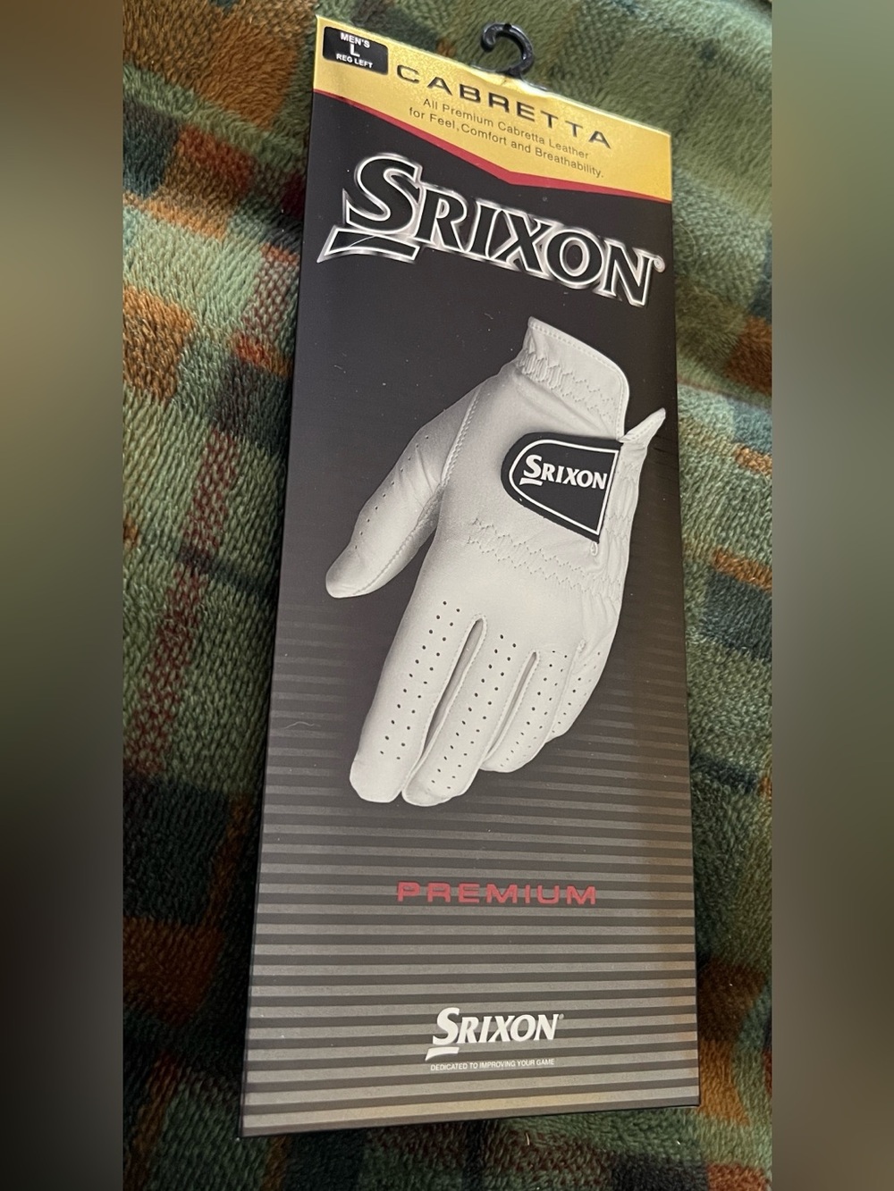 Srixon Men’s White Cabretta Leather Golf Glove - Premium Grip size Large